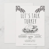 Laten we het hebben over Turkije Thanksgiving Dinn Kaart (Voorkant / Achterkant)