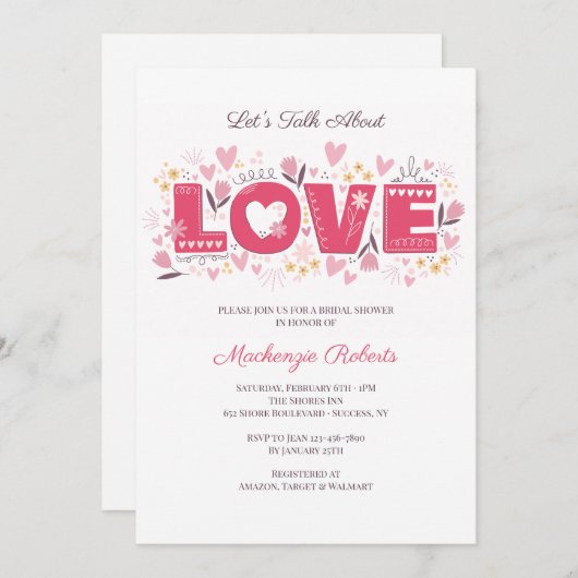 Laten we het hebben over uitnodigingen voor liefde (Voorkant / Achterkant)