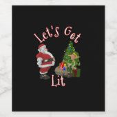 Laten we het kerstboomontwerp aansteken wijn etiket (Enkel label)