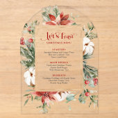 Laten we het kerstmenu vieren Kerstframe Acryl Uitnodigingen (Voorkant)