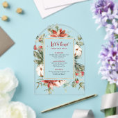 Laten we het kerstmenu vieren Kerstframe Acryl Uitnodigingen (Insitu (Huwelijk))