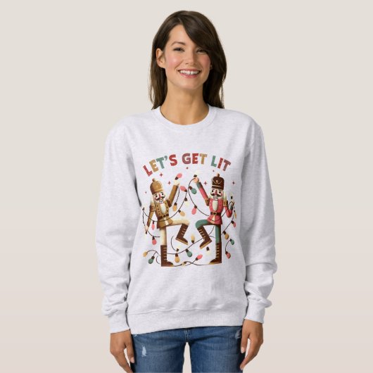 Laten we het kerstsweatshirt van Lit Nutcrackers k Trui (Voorkant volledig)