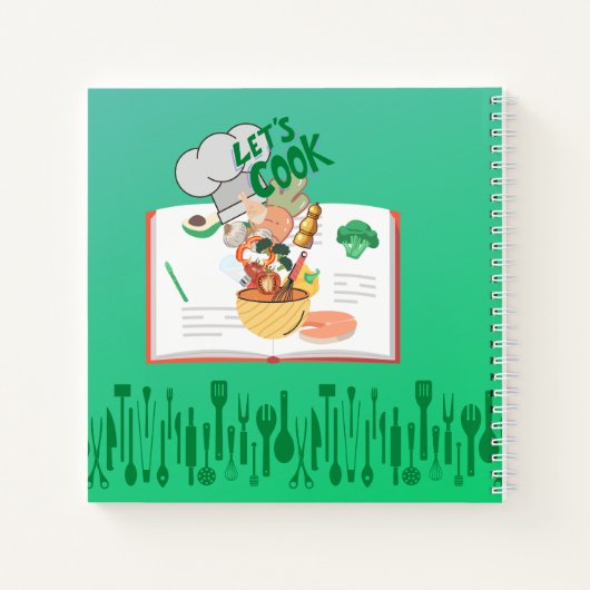 Laten we het Kinder Eigen Hardcover Recipe Book ma Notitieboek (Achterkant)