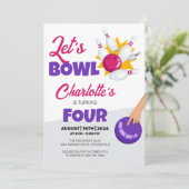 Laten we het Kinder verjaardagsfeestje van Bowling Kaart (Staand voorkant)