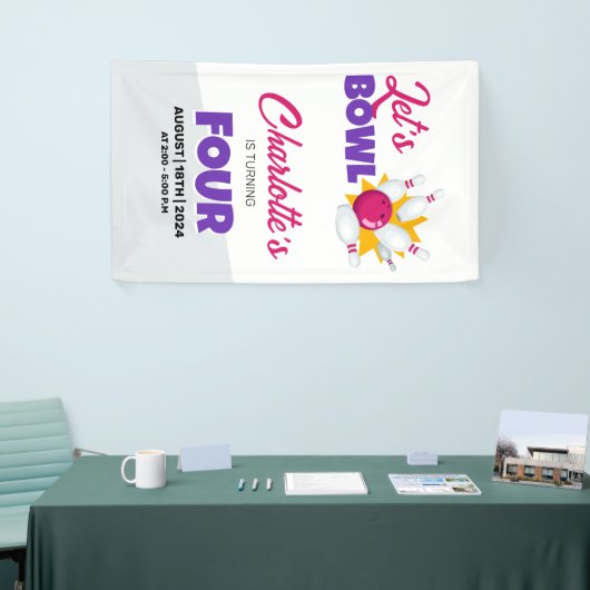 Laten we het Kinder verjaardagsfeestje van Bowling Spandoek (Beurs)