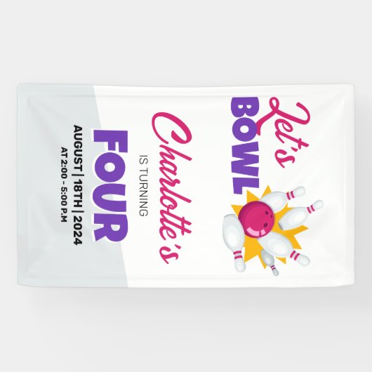 Laten we het Kinder verjaardagsfeestje van Bowling Spandoek (Horizontaal)