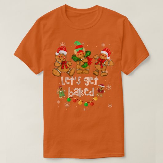 Laten we het koekjesbakkeringsteam Gingerbrood Chr T-shirt (Design voorkant)