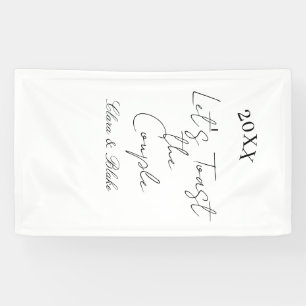 Laten we het koppel verloven bruiloft feest proost spandoek