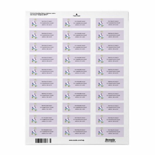 Laten we het label Roll Address Label - Violet (Full Sheet)