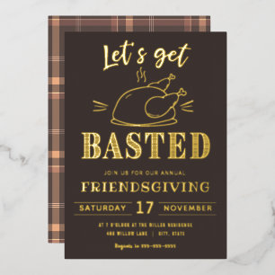 Laten we het lekker hebben   Friendsgiving Folie U Uitnodiging