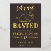 Laten we het lekker indoen | Friendsgiving Folie U Folie Uitnodiging (Voorkant)