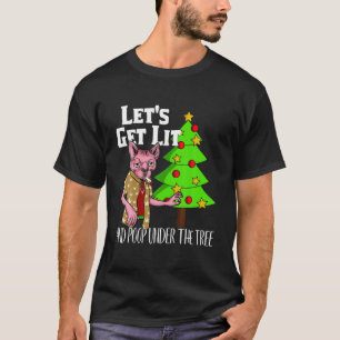 Laten we het leuke kerstpyjama-Kat met kerstmis ha T-shirt
