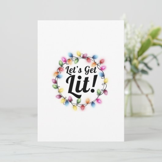 Laten we het licht aansteken! – Feestelijke kerstl Feestdagenkaart (Staand voorkant)