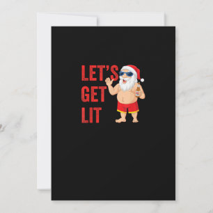 Laten we het Lit Kerstman Funny Christmas Feestdagenkaart