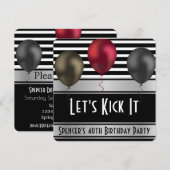 "Laten we het lukken" Stripes Birthday Uitnodiging (Voorkant / Achterkant)