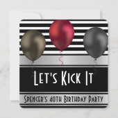 "Laten we het lukken" Stripes Birthday Uitnodiging (Voorkant)