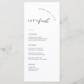 Laten we het meest minimalistische moderne huwelij menu (Voorkant)