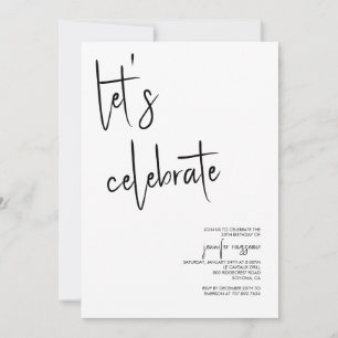 Laten we het moderne zwarte schrift vieren kaart