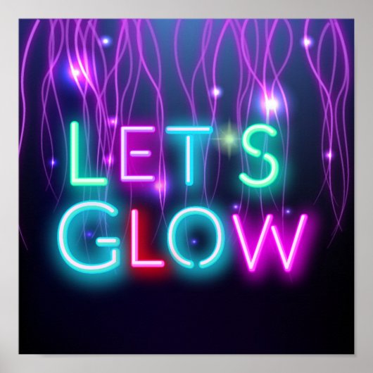 Laten we het Neon Lights festival van de GLOW-part Poster (Voorkant)