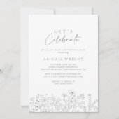 Laten we het Neutral Wildflower Party vieren Kaart (Voorkant)