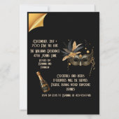 Laten we het nieuwjaarsfeest Glamorous Black inlui Kaart (Achterkant)