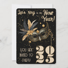 Laten we het nieuwjaarsfeest Glamorous Black inlui Kaart