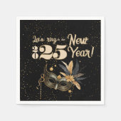 Laten we het nieuwjaarsfeest Glamorous Black luide Servet (Voorkant)