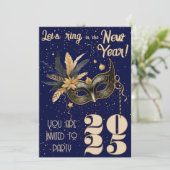 Laten we het nieuwjaarsfeest Glamorous Blue inluid Kaart (Staand voorkant)