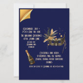 Laten we het nieuwjaarsfeest Glamorous Blue inluid Kaart (Achterkant)