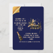 Laten we het nieuwjaarsfeest Glamorous Blue inluid Kaart (Achterkant)