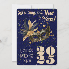 Laten we het nieuwjaarsfeest Glamorous Blue inluid Kaart