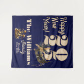 Laten we het nieuwjaarsfeest Glamorous Blue inluid Wandkleed (Voorkant (horizontaal))