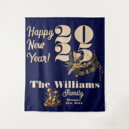 Laten we het nieuwjaarsfeest Glamorous Blue inluid Wandkleed