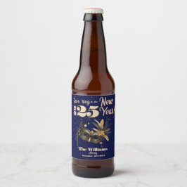 Laten we het nieuwjaarsfeest Glamorous Blue luiden Bier Etiket