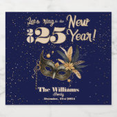 Laten we het nieuwjaarsfeest Glamorous Blue luiden Sparkling Wijnetiket (Enkel label)