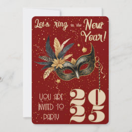 Laten we het nieuwjaarsfeest Glamoureus Rood inlui Kaart