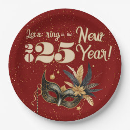 Laten we het nieuwjaarsfeest Glamoureus Rood luide Papieren Bordje