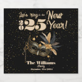 Laten we het nieuwjaarsfeest Glamoureus Rood luide Sparkling Wijnetiket (Enkel label)