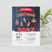 Laten we het nieuwjaarsfeest vieren kaart (Staand voorkant)