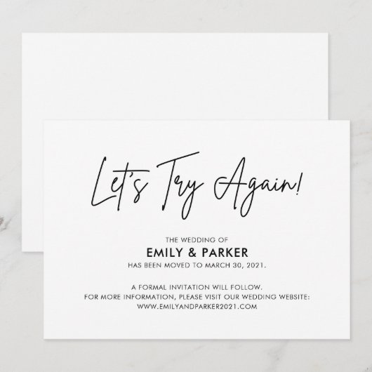 Laten we het nog een keer proberen Uitstel van het Kaart (Voorkant / Achterkant)