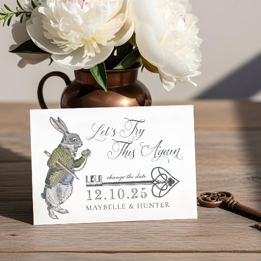 Laten we het nog eens proberen | Oude Alice in Won Save The Date