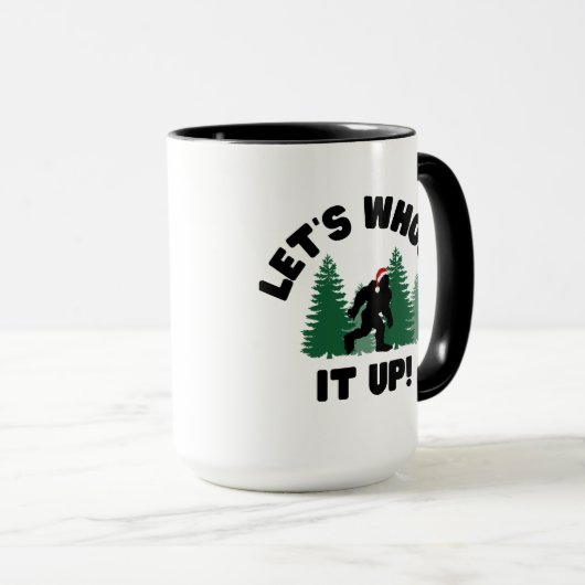 Laten we het opzwellen kerst squatchy Mok (Voorkant rechts)