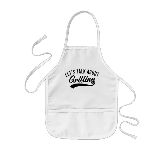 Laten we het over grillen hebben kinder schort (Voorkant)
