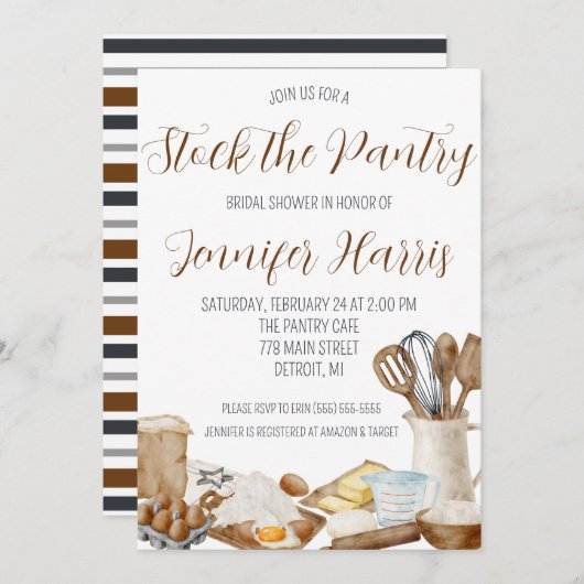 Laten we het Pantry Kitchen Theme Vrijgezellenfees Kaart (Voorkant / Achterkant)