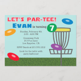 LATEN WE HET PAR-T-SHIRT Disc Golf Birthday Party  Kaart