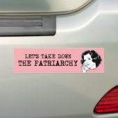 Laten we het Patriarchaat neerhalen Bumpersticker (Op auto)