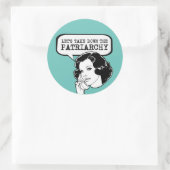 Laten we het Patriarchaat neerhalen Ronde Sticker (Tas)