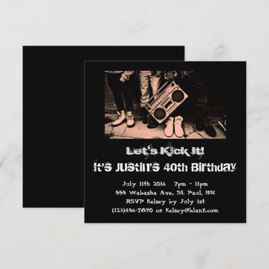 Laten we het 's avonds uitnodigen kaart (Voorkant / Achterkant)