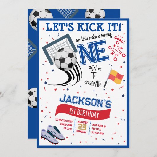 Laten we het schoppen Kleine Rookie Voetbal 1e Ver Kaart (Voorkant / Achterkant)