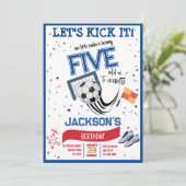 Laten we het schoppen kleine Rookie Voetbal Verjaa Kaart (Staand voorkant)